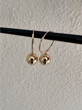 Banana Republic Hoop Earrings with Ball Charm